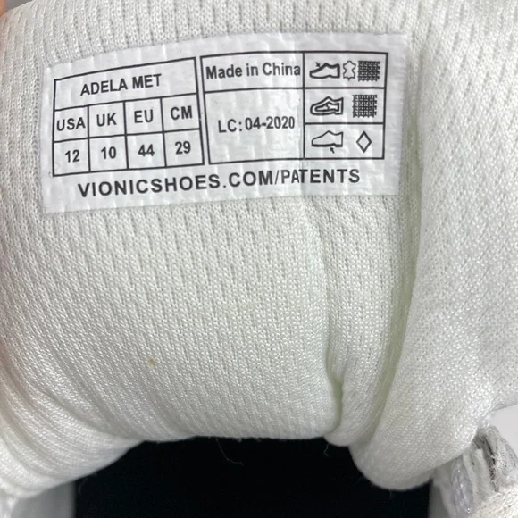 Vionic Adela Met White & Metallic Silver Walking Shoe - Picture 11 of 12